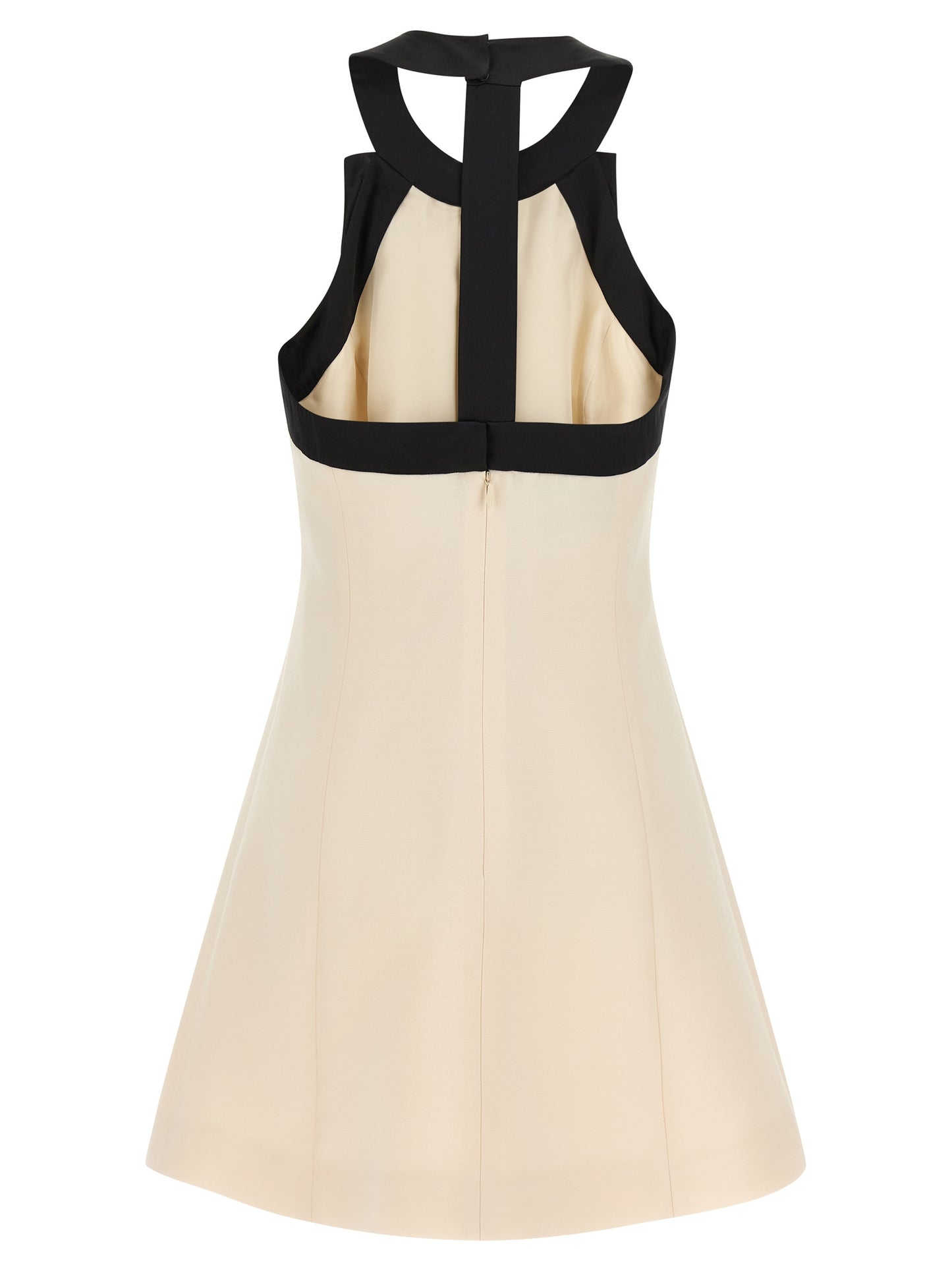 Bicolor Virgin Wool Short Dress