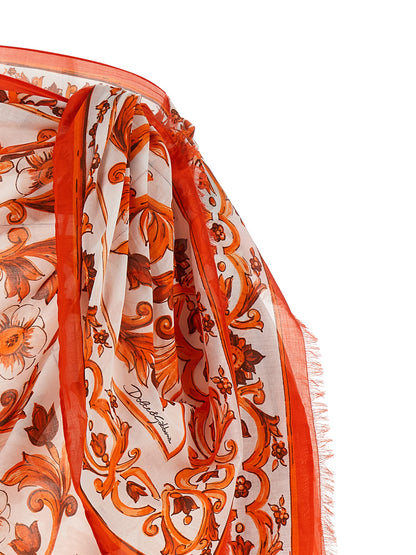 Orange Cotton Long Skirt