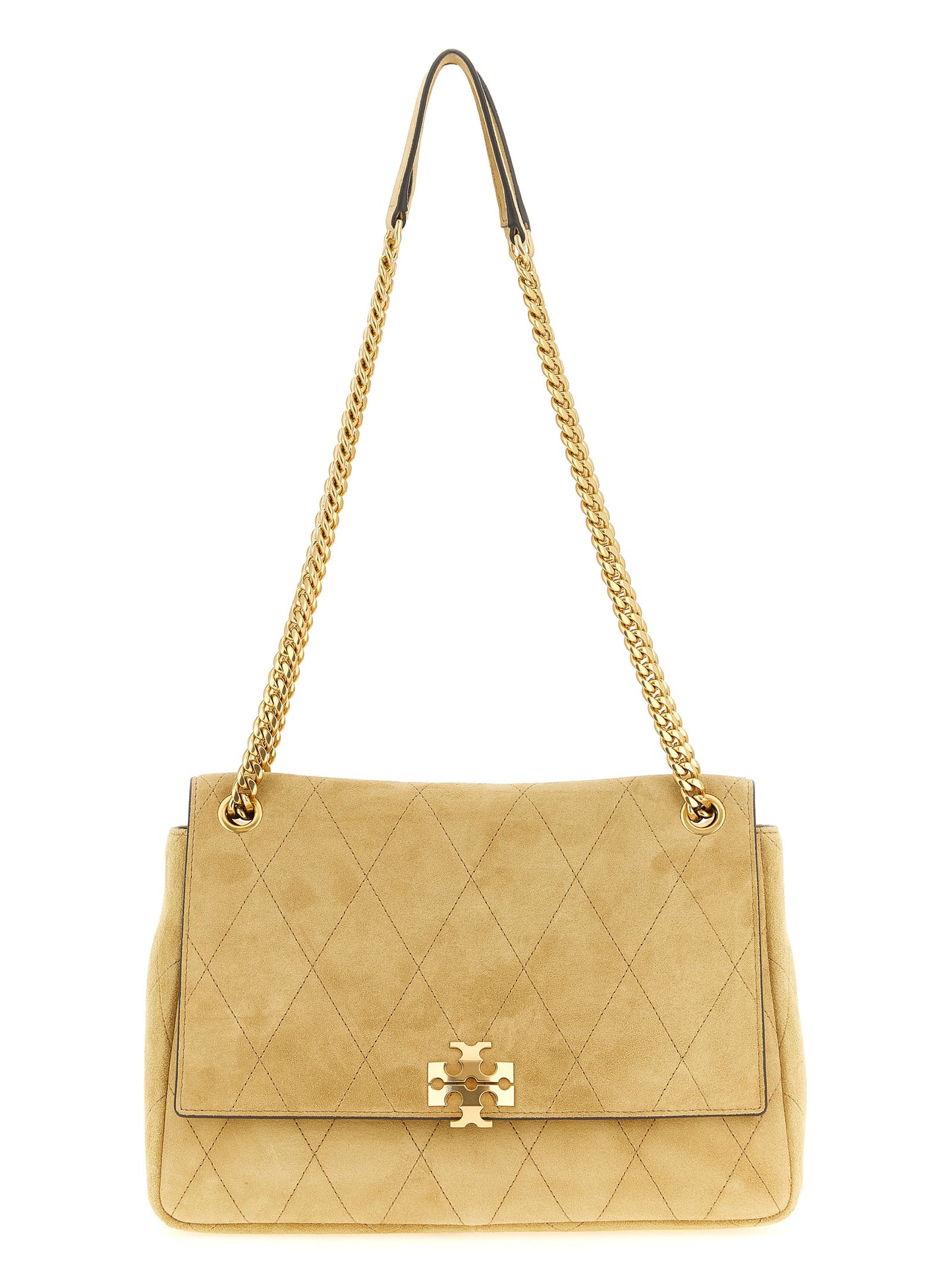 Beige Calfskin Shoulder Bag