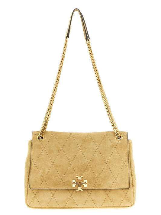Beige Calfskin Shoulder Bag