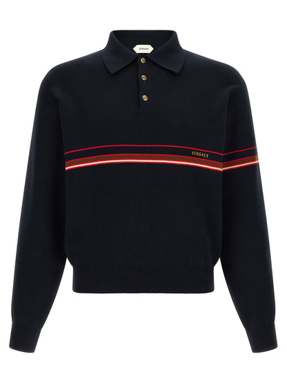 Blue Cotton Polo Shirt