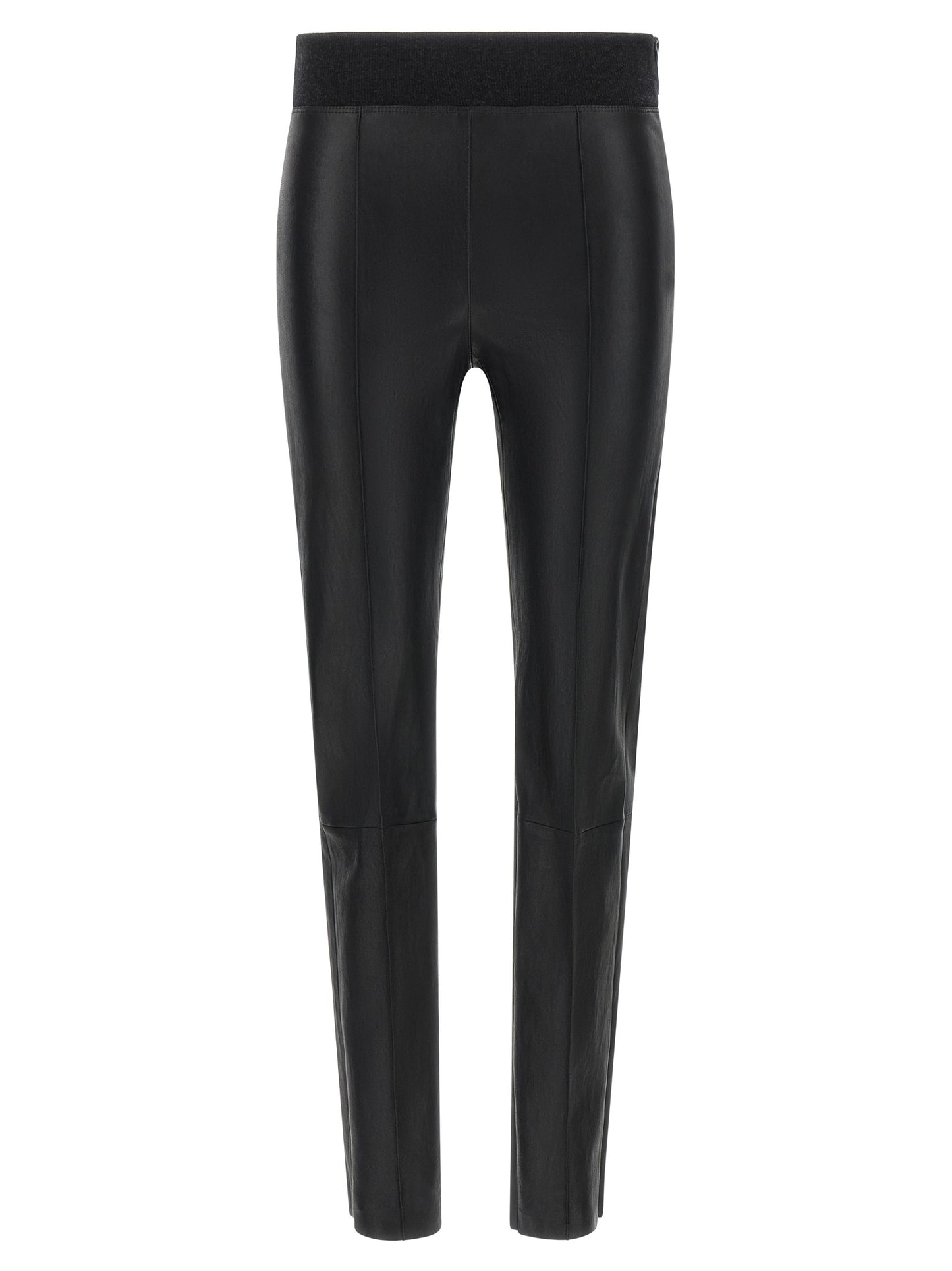 Black Lamb Leather Leggings