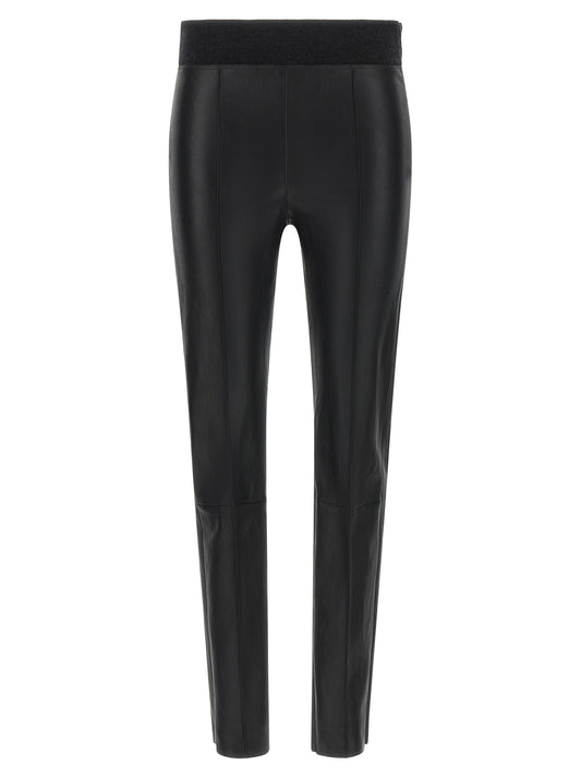 Black Lamb Leather Leggings