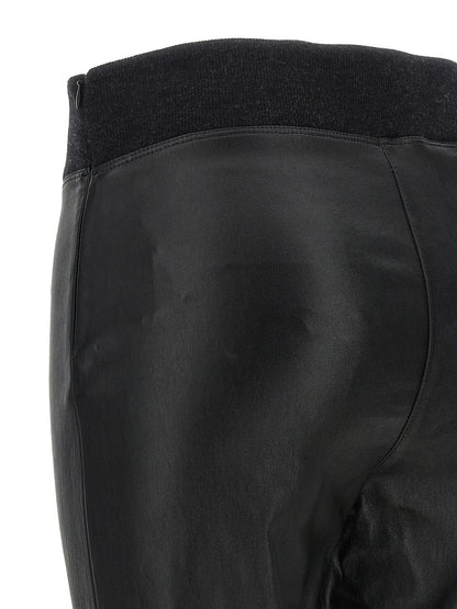 Black Lamb Leather Leggings