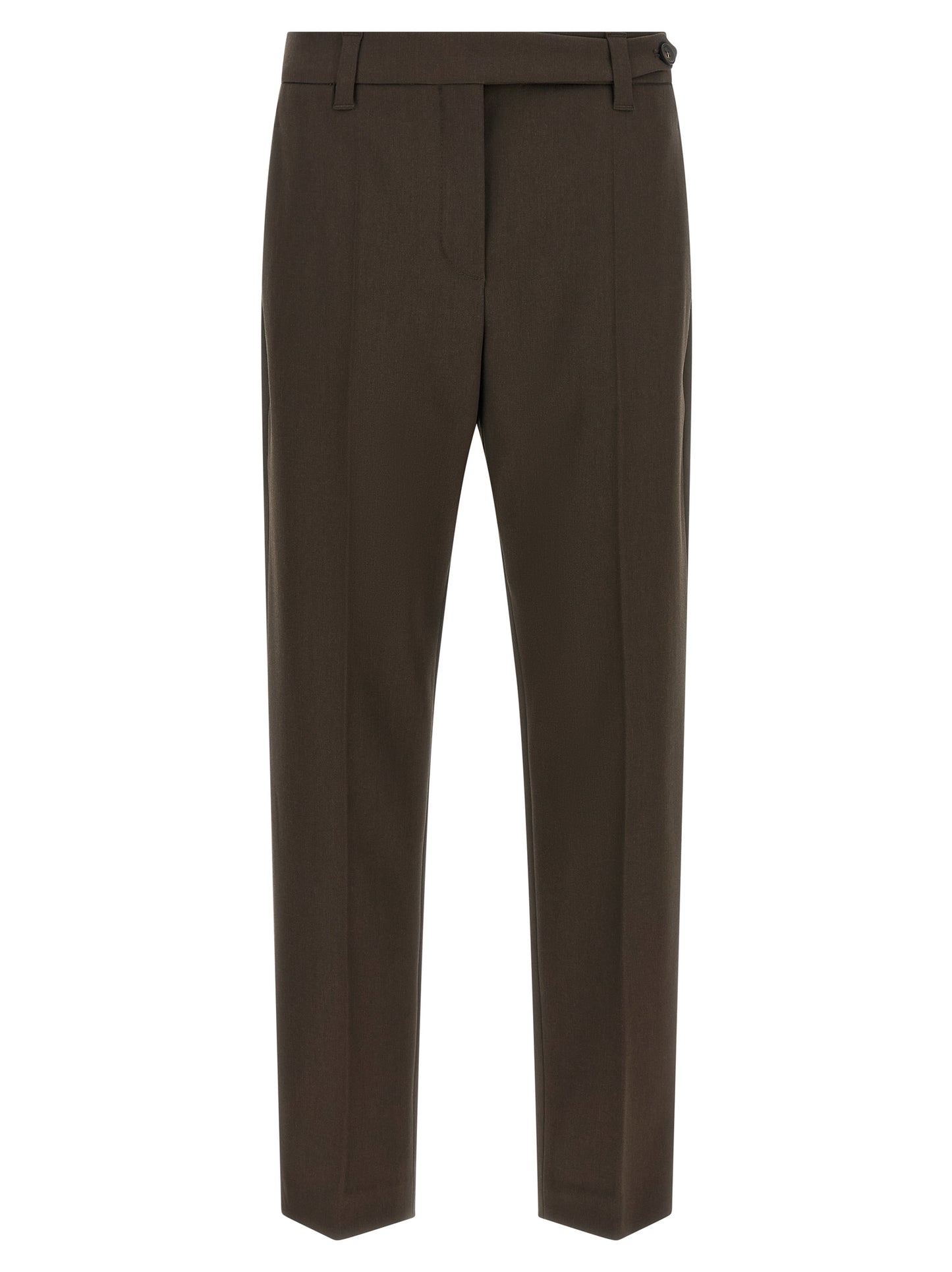 Brown Virgin Wool Dress Pants