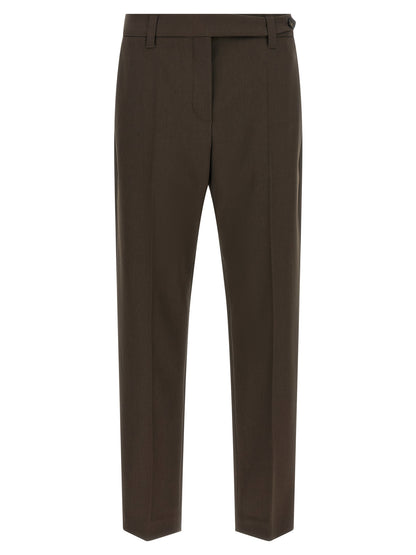 Brown Virgin Wool Dress Pants