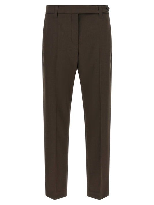 Brown Virgin Wool Dress Pants