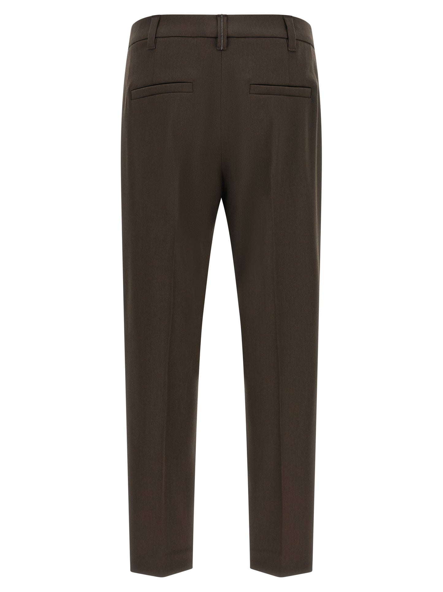 Brown Virgin Wool Dress Pants