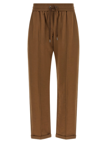 Brown Cotton Joggers (Workout Pants)