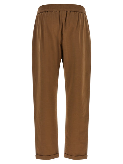 Brown Cotton Joggers (Workout Pants)
