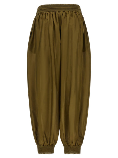 Bicolor Silk Casual Pants