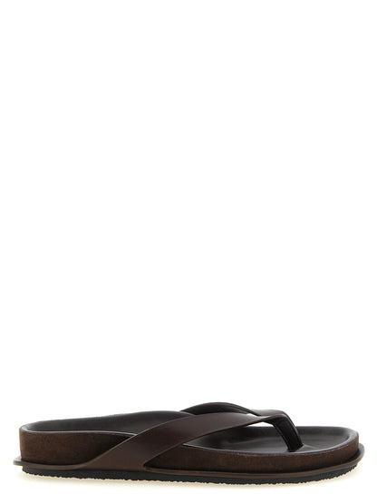 Brown Cowhide Slides