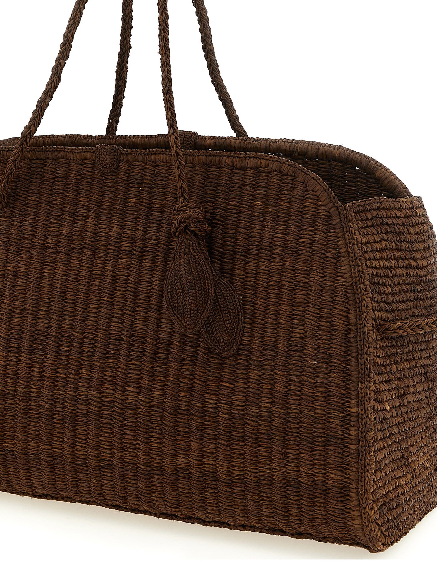 Brown Raffia Tote Bag