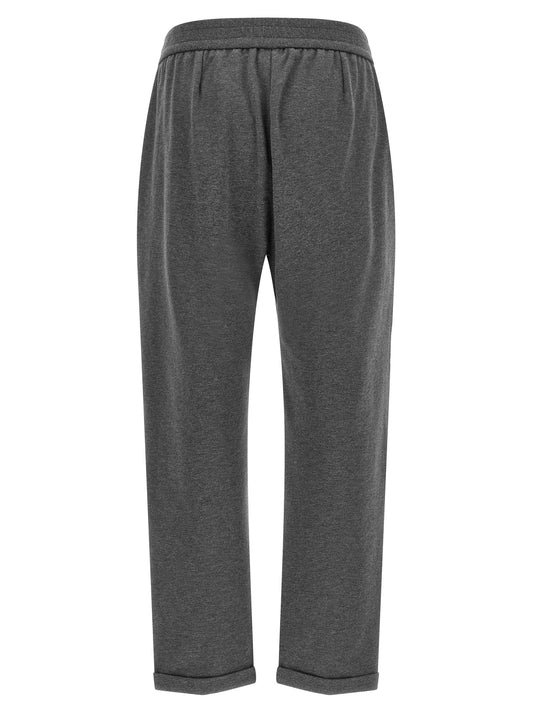 Gray Cotton Casual Pants