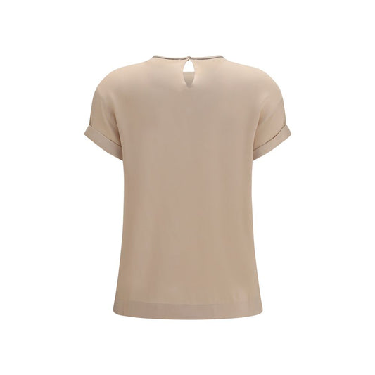 Beige Elastane Blouse