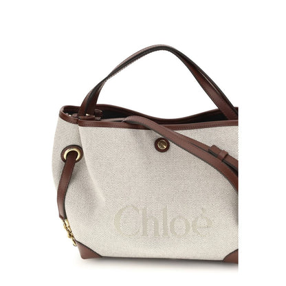 Beige Fabric Handbag