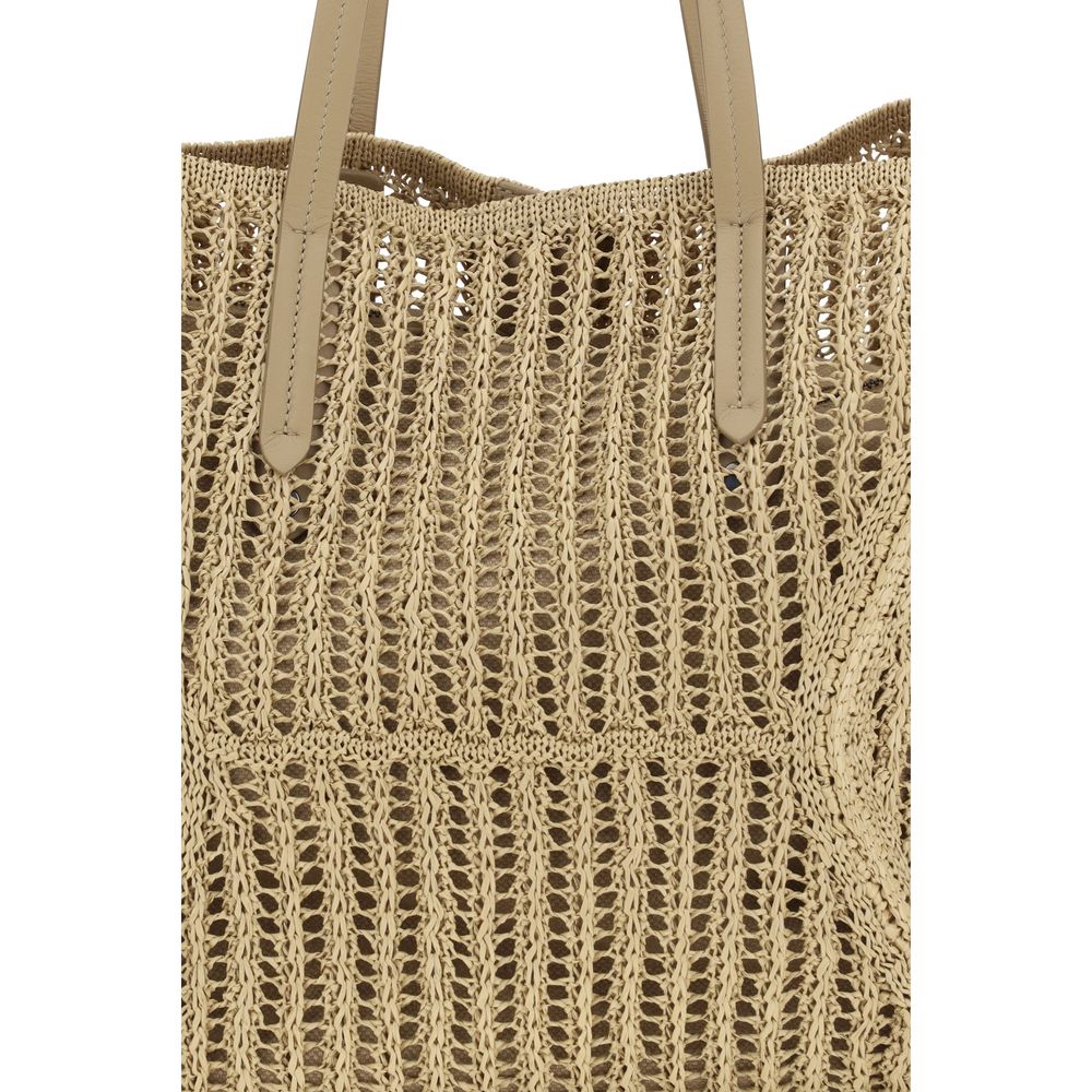 Beige Raffia Handbag