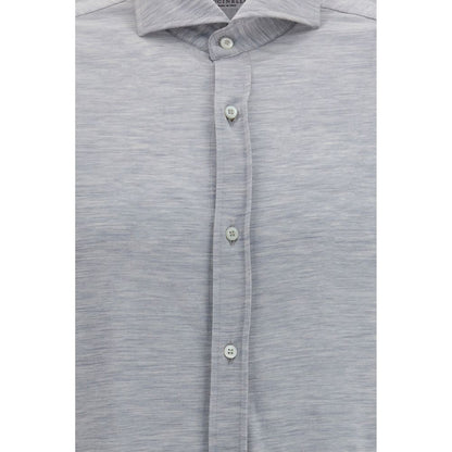 Blue Silk Dress Shirt