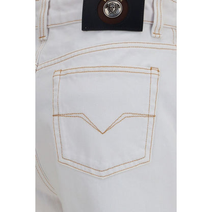 White Cotton High-Waisted Jean