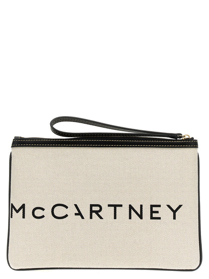 Beige Cotton Clutch Bag