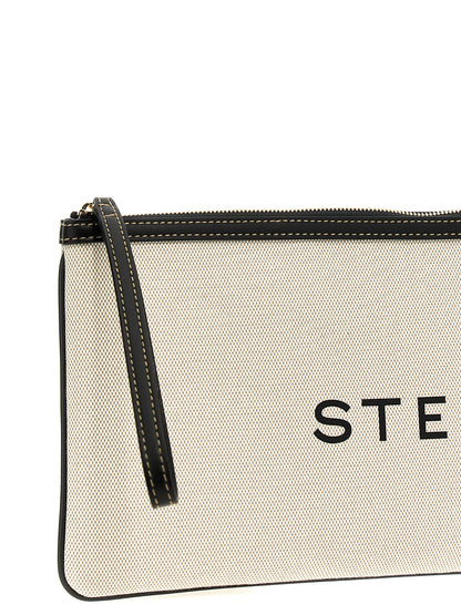 Beige Cotton Clutch Bag