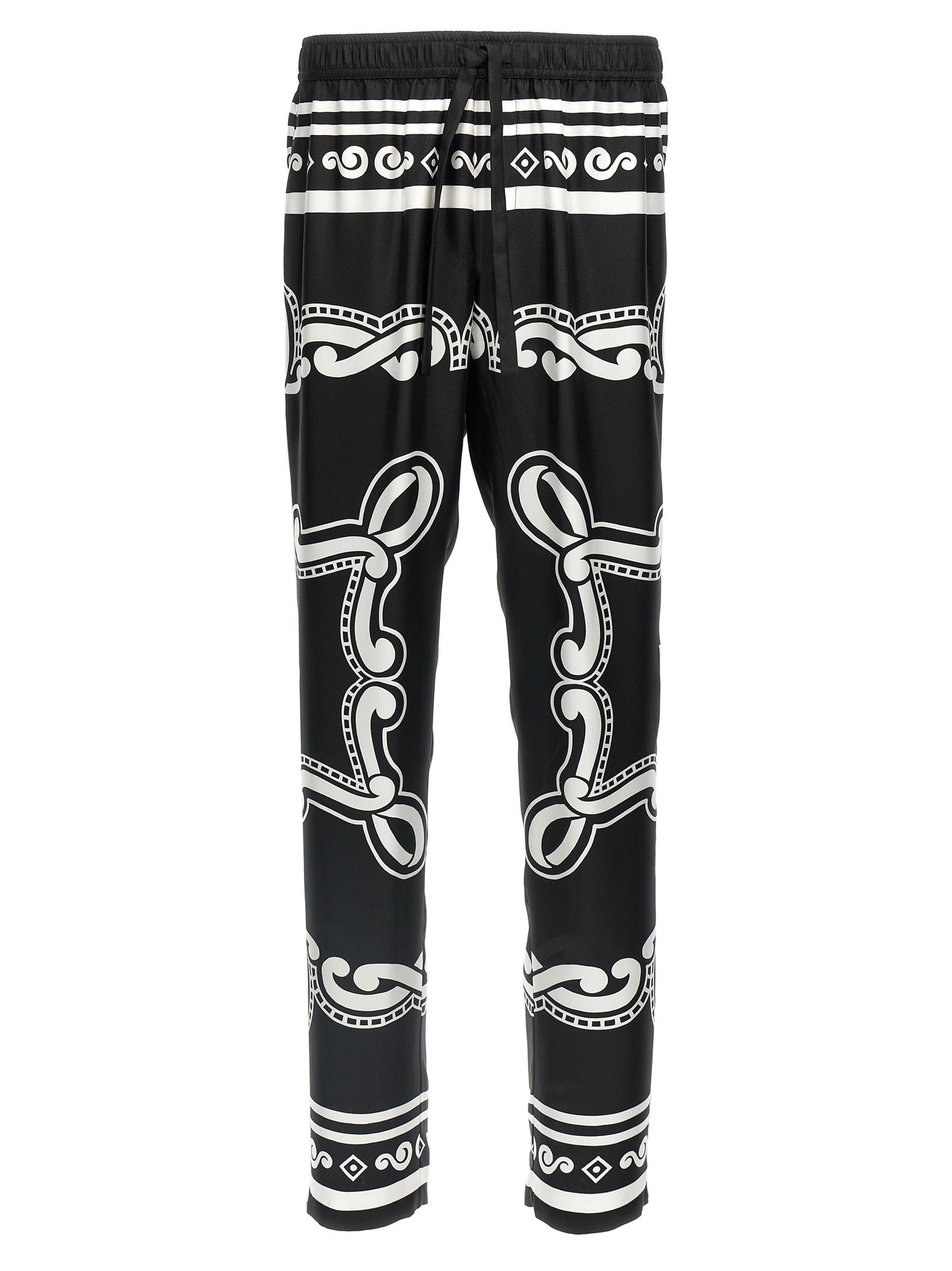 Bicolor Silk Casual Pants