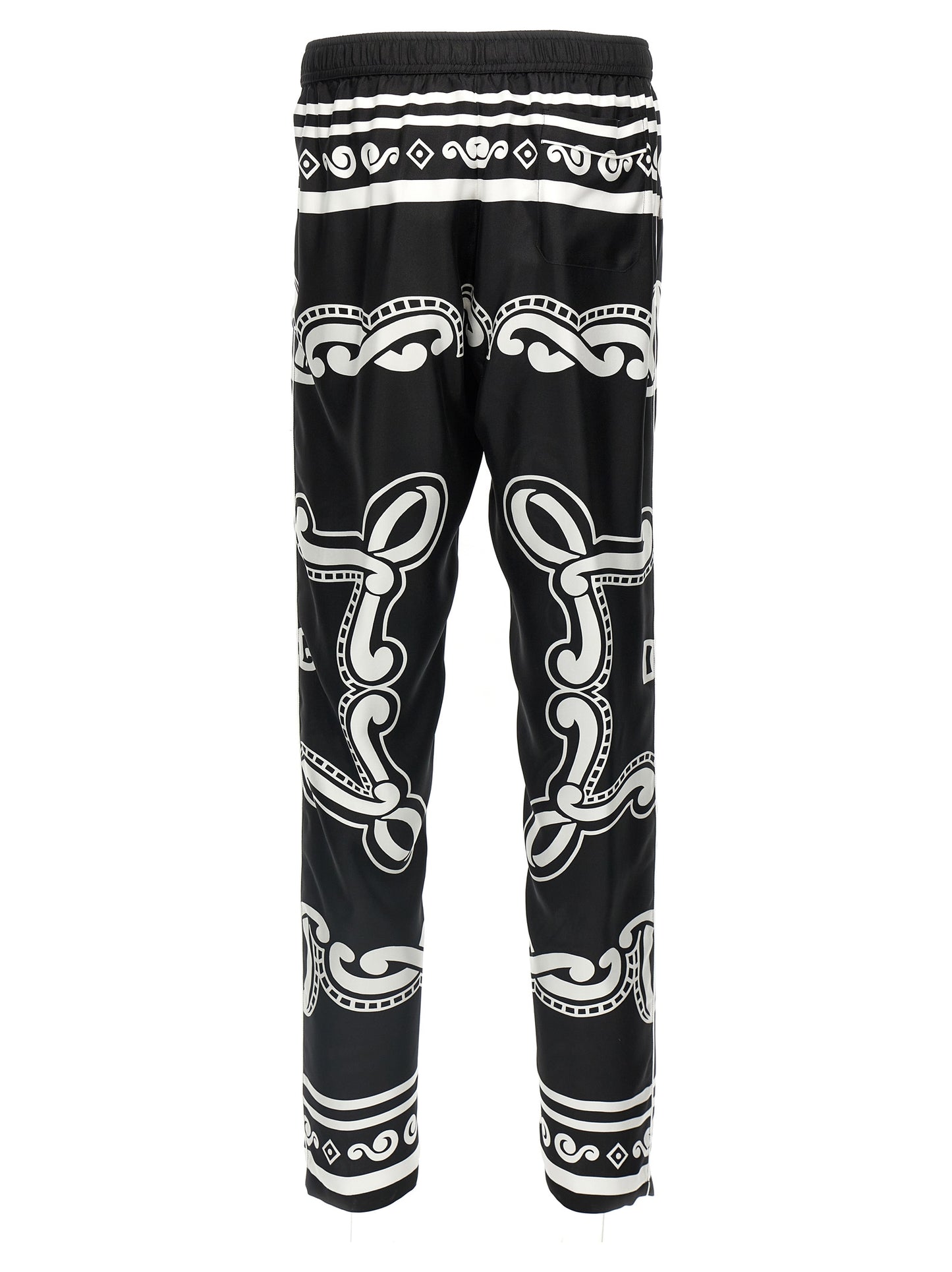 Bicolor Silk Casual Pants