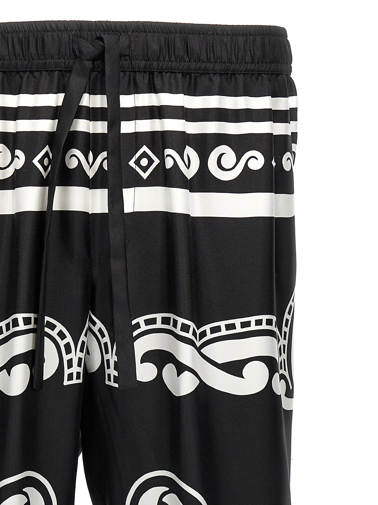 Bicolor Silk Casual Pants