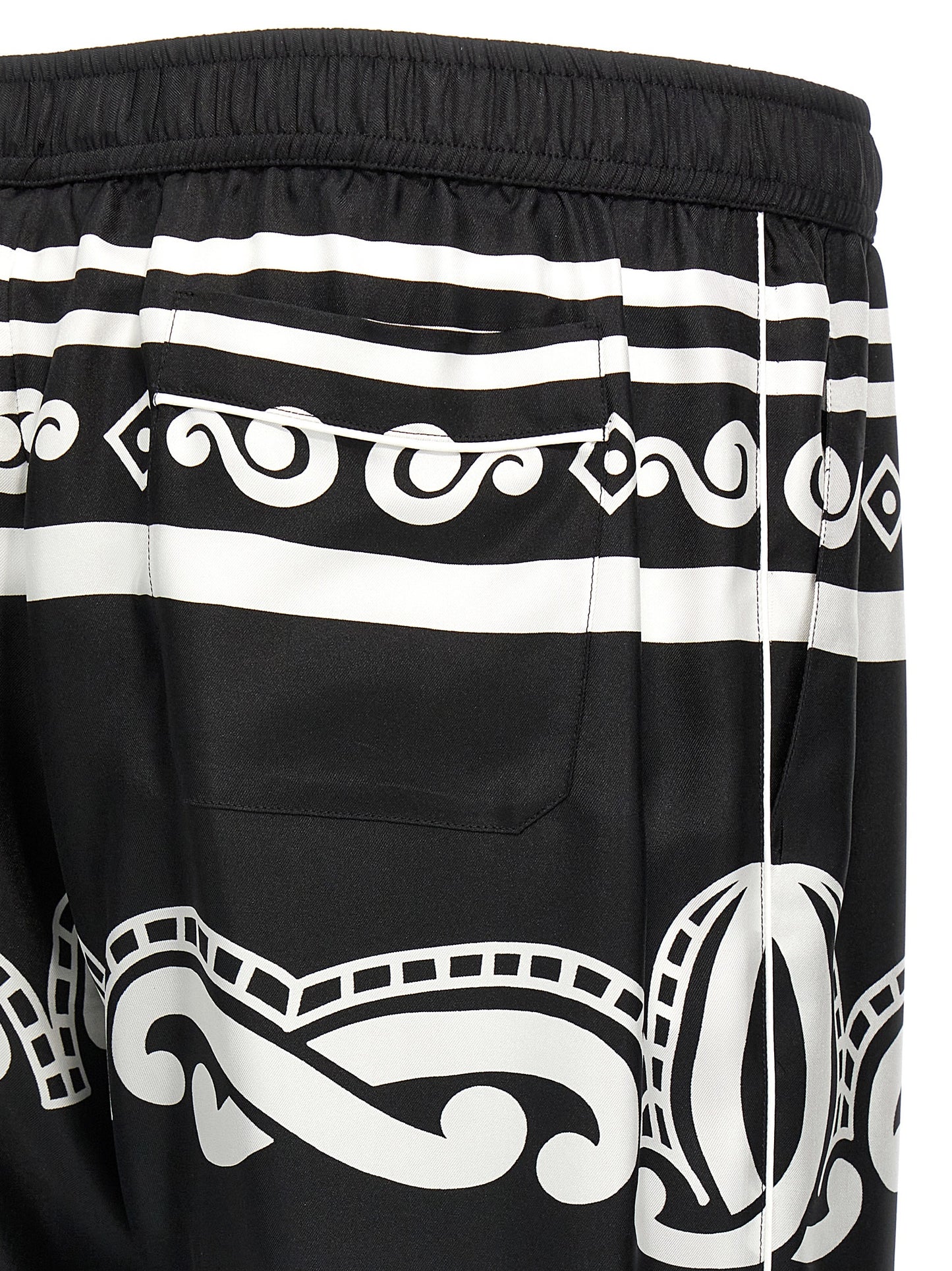 Bicolor Silk Casual Pants