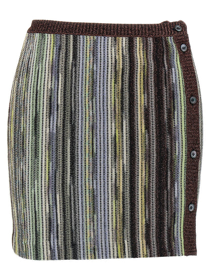 Multicolor Viscose Long Skirt