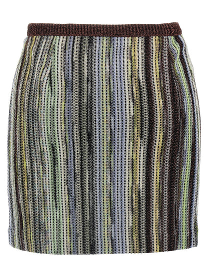 Multicolor Viscose Long Skirt