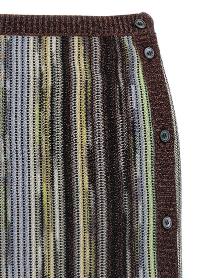 Multicolor Viscose Long Skirt