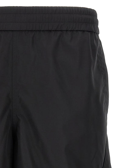 Black Polyester Bermuda Shorts