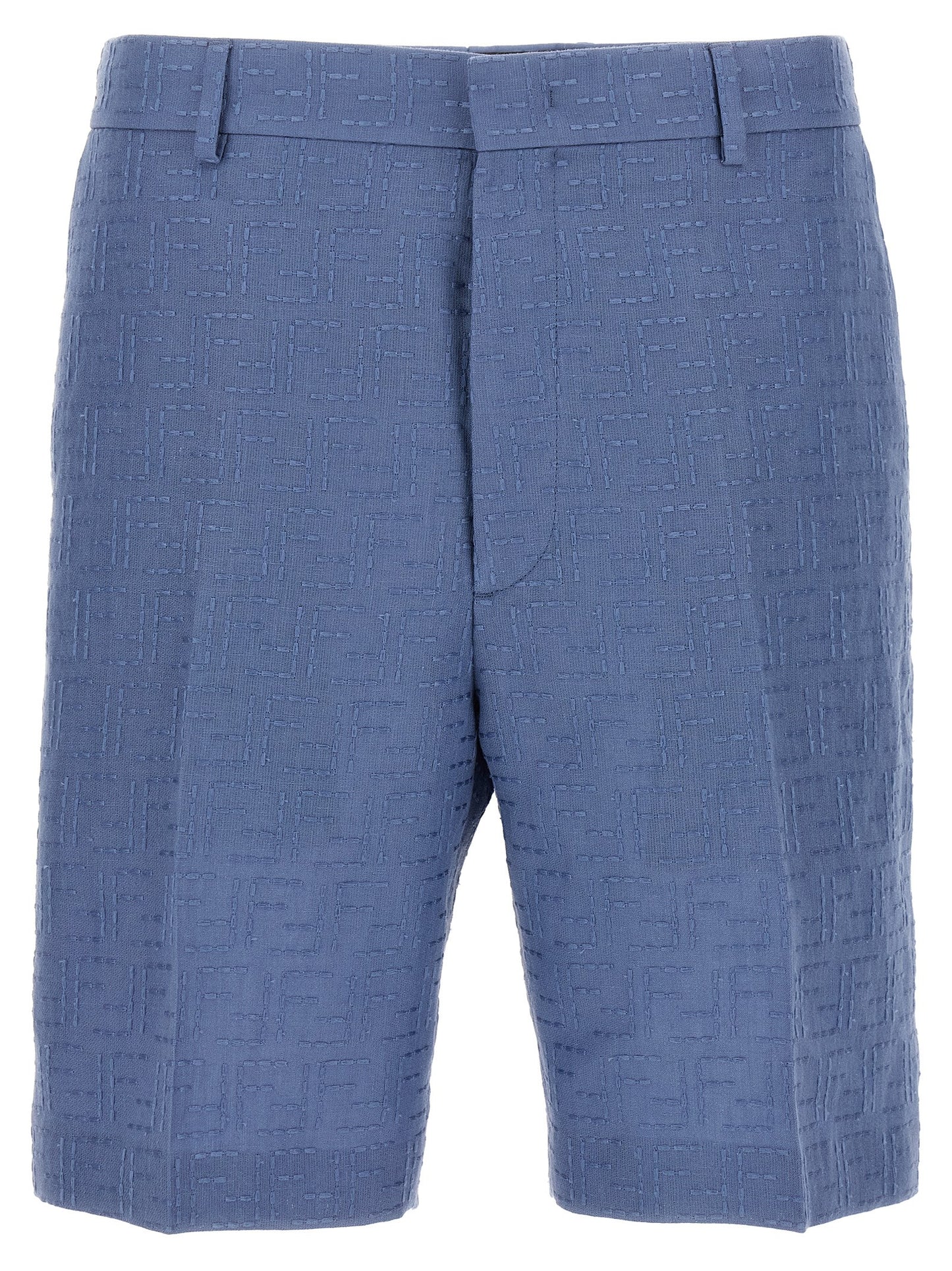 Blue Linen Bermuda Shorts