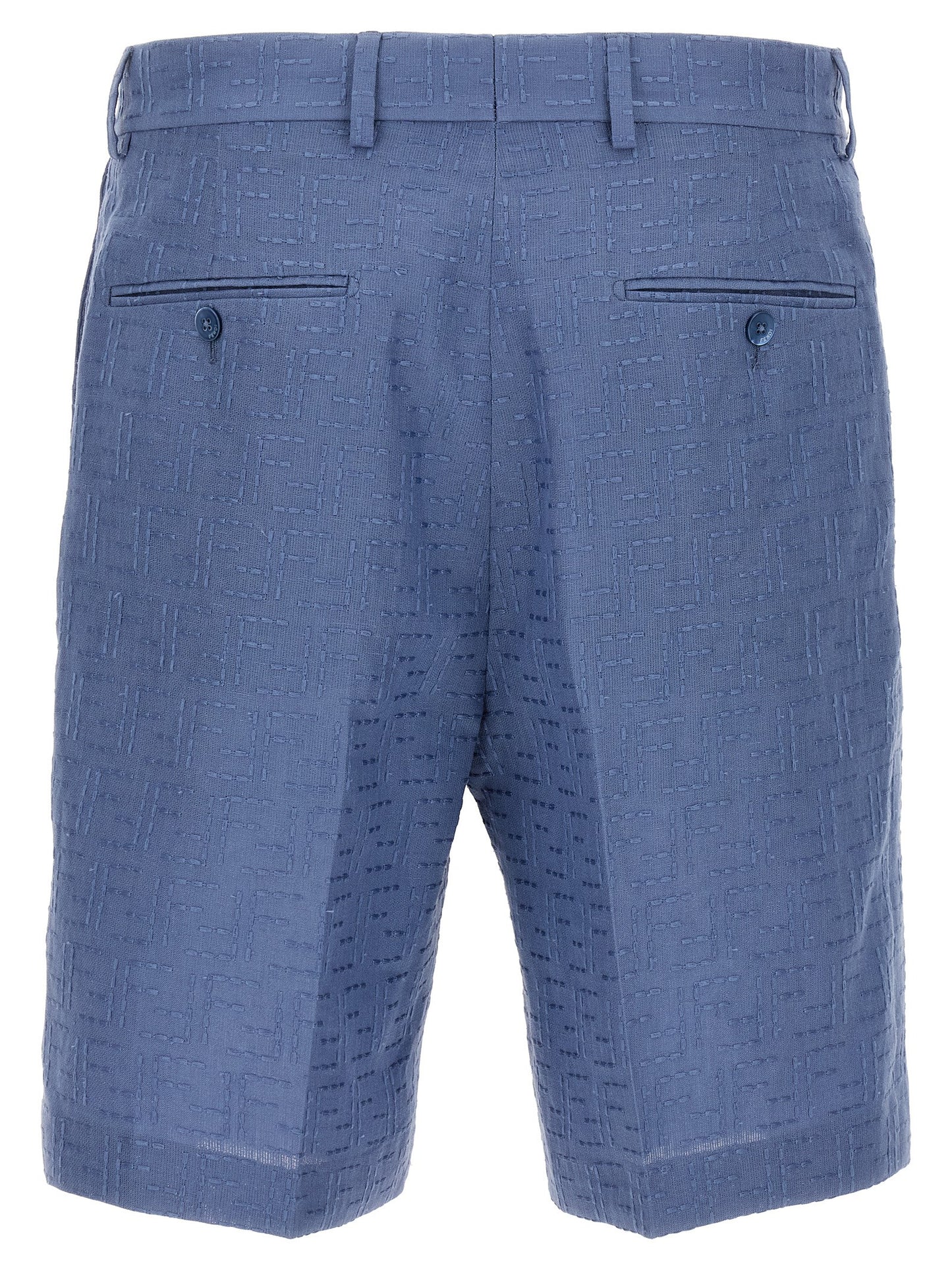 Blue Linen Bermuda Shorts