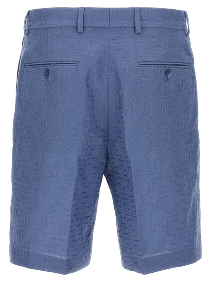 Blue Linen Bermuda Shorts