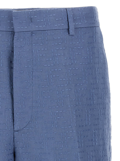 Blue Linen Bermuda Shorts