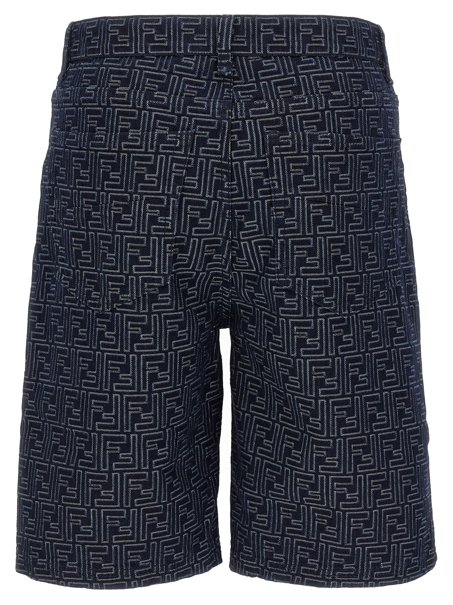 Blue Cotton Bermuda Shorts