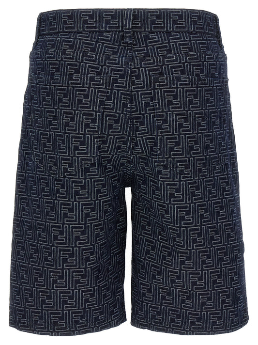 Blue Cotton Bermuda Shorts