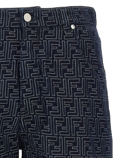 Blue Cotton Bermuda Shorts