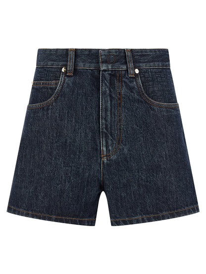 Blue Cotton Bermuda Shorts