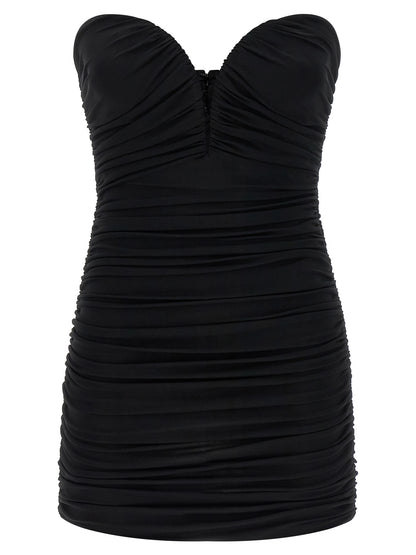 Black Viscose Short Dress
