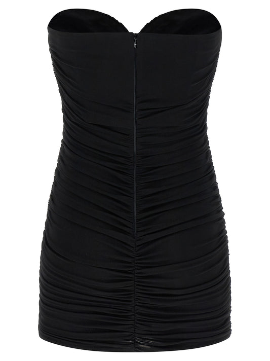 Black Viscose Short Dress