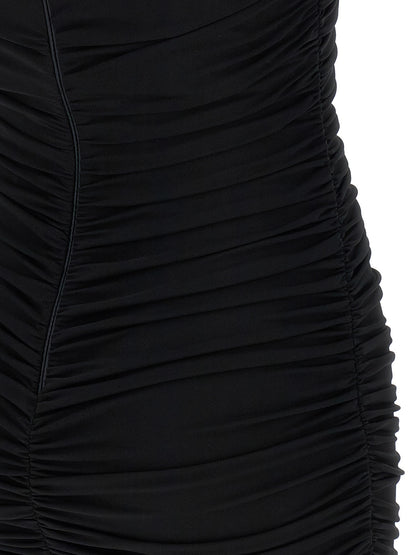 Black Viscose Short Dress