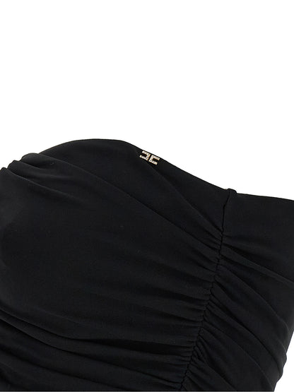 Black Viscose Short Dress