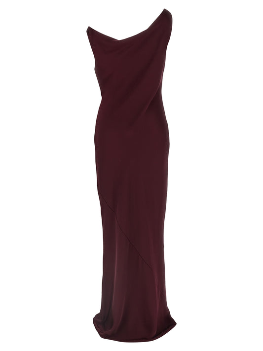 Bordeaux Polyester Long Dress