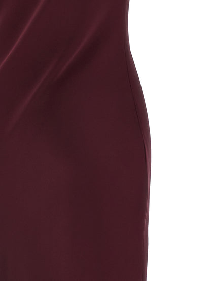 Bordeaux Polyester Long Dress