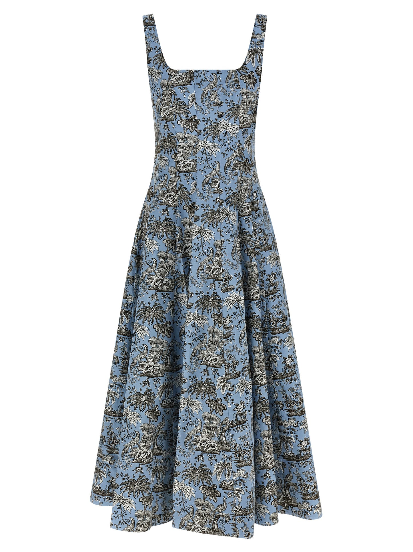 Blue Cotton Midi Dress