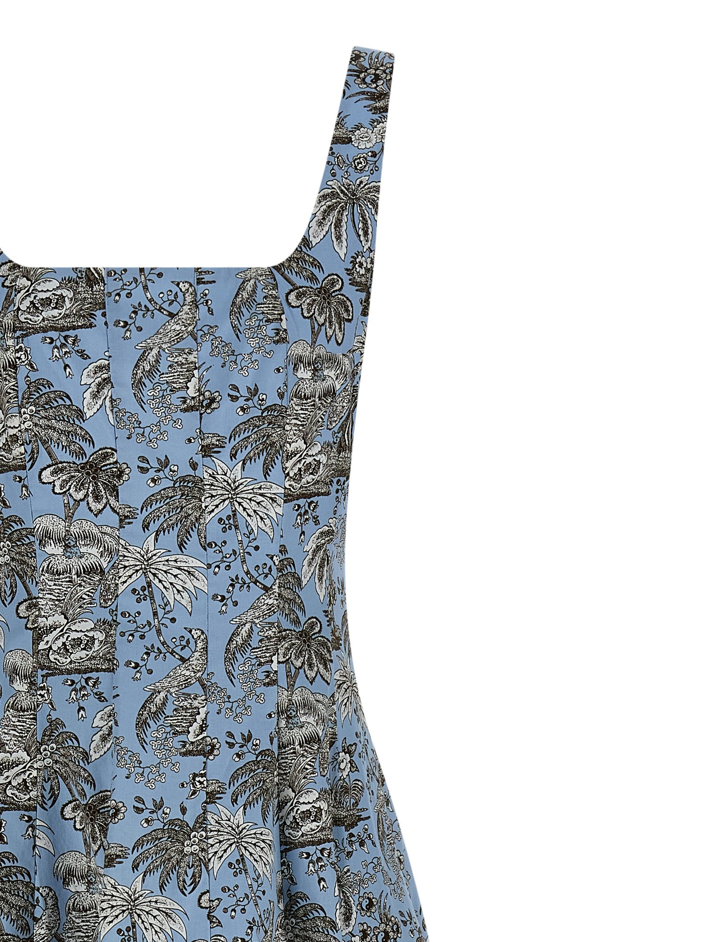 Blue Cotton Midi Dress