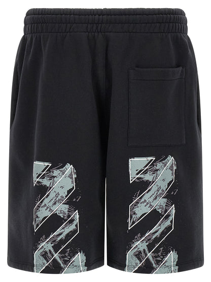 Black Cotton Bermuda Shorts